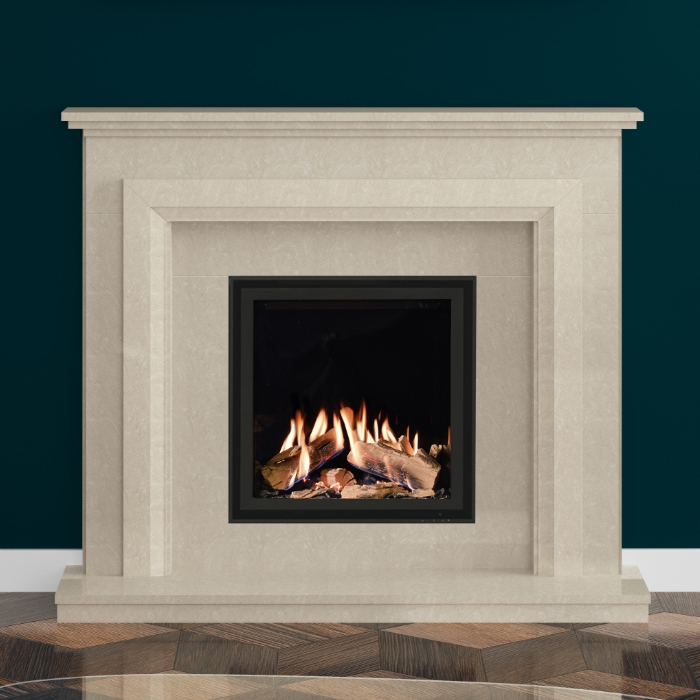 Elgin & Hall Alford 54" Marble Fireplace Suite, Pearlstone Elgin & Hall Alford 54" Marble Fireplace Suite, Pearlstone