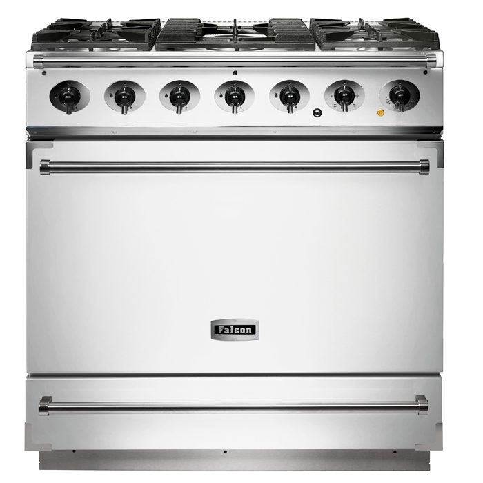 Falcon 900s Ice White Single Cavity Dual Fuel Range Cooker Controls Falcon 900s Ice White Single Cavity Dual Fuel Range Cooker Controls