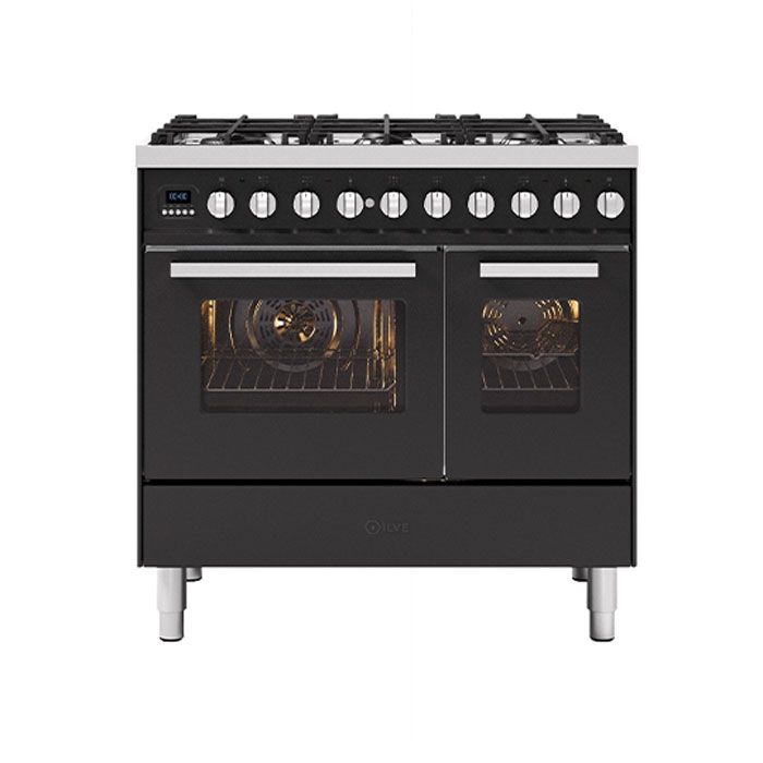 ILVE Torina 90cm Twin Cavity Dual Fuel Range Cooker, Matt Graphite ILVE Torina 90cm Twin Cavity Dual Fuel Range Cooker, Matt Graphite