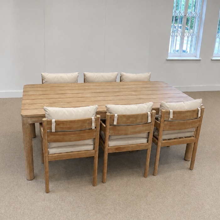 (Showroom Clearance) Nestune 6 Seat Dining Set 