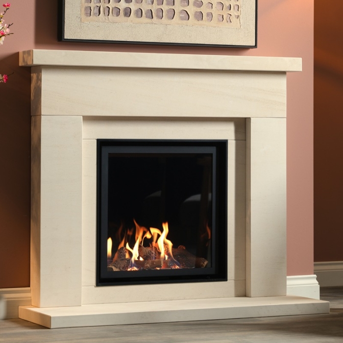 Adore Amber Limestone Fireplace Suite with 600 HE Gas Fire