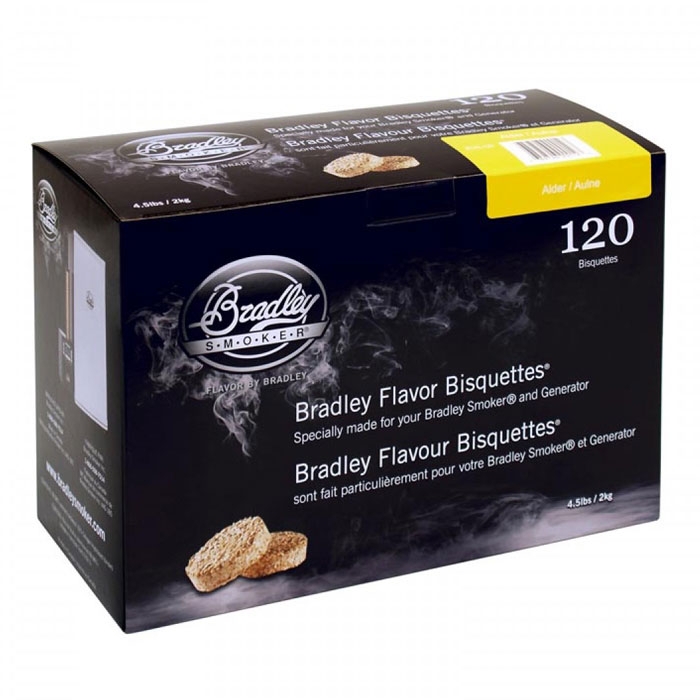 Bradley Smoker Alder Flavoured Bisquettes, 120 Pack