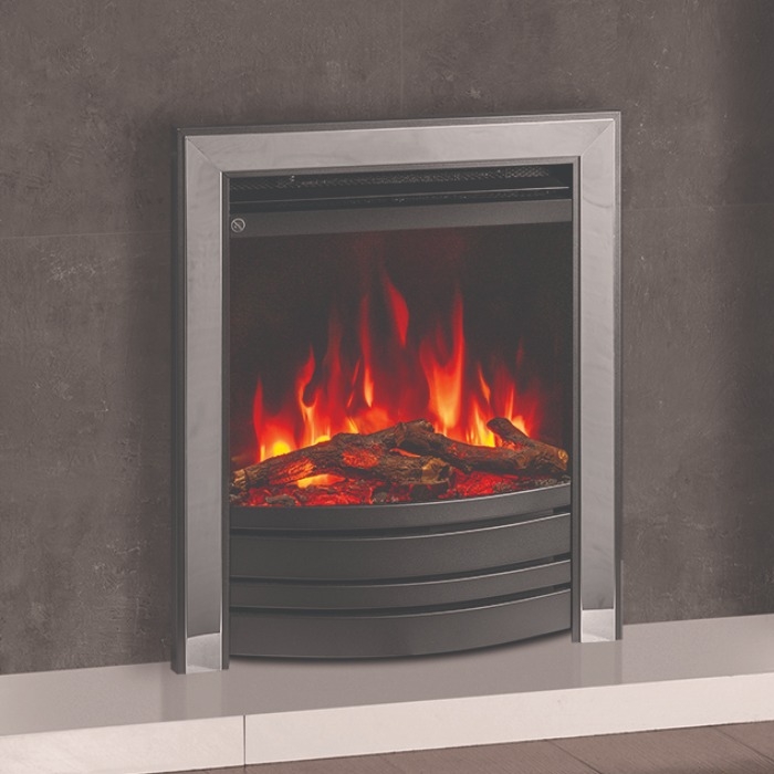 FireFX Amara 16" Inset Electric Fire,  Black/Chrome Close Up