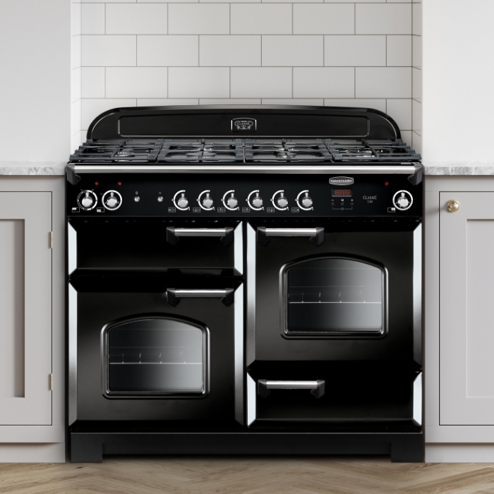 Rangemaster Classic 110cm Gas Range Cooker, Black Rangemaster Classic 110cm Gas Range Cooker, Black