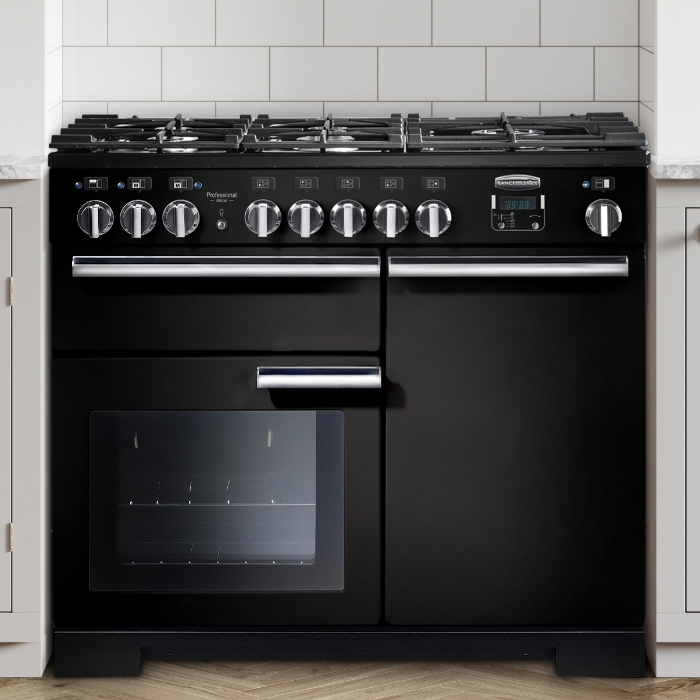 Rangemaster Professional Deluxe 100cm Dual Fuel Range Cooker, Black Rangemaster Professional Deluxe 100cm Dual Fuel Range Cooker, Black
