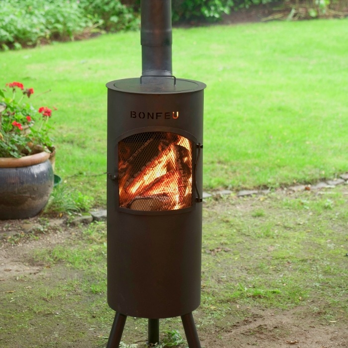 Bonfeu BonGiano LP Outdoor Fireplace, Black Bonfeu BonGiano LP Outdoor Fireplace, Black