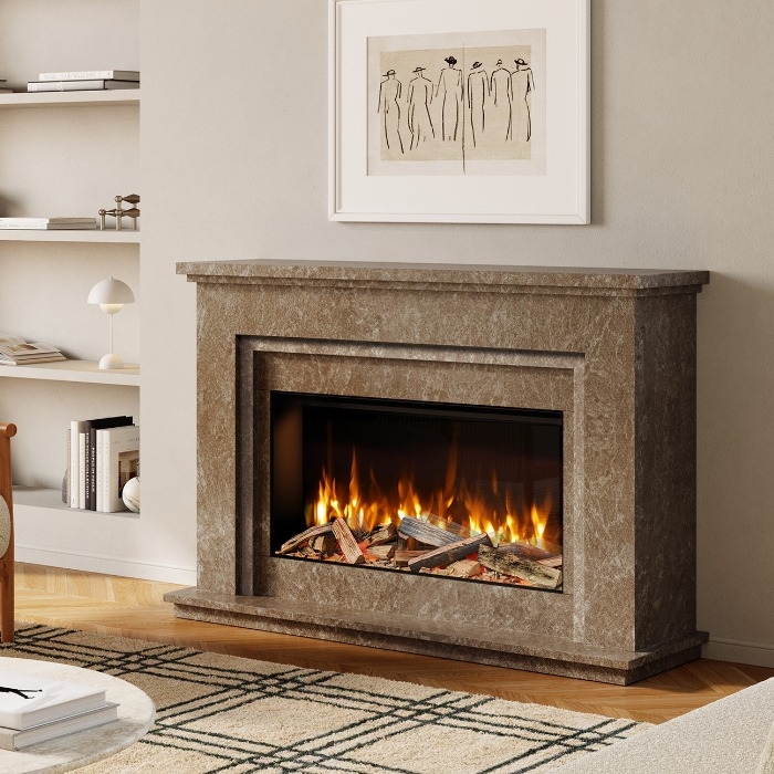 Evonic Bourton Volektra Electric Fireplace Suite - Mocha Imperial
