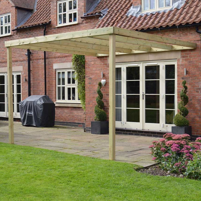 Lean to Box Pergola, Light Green Lean to Box Pergola, Light Green