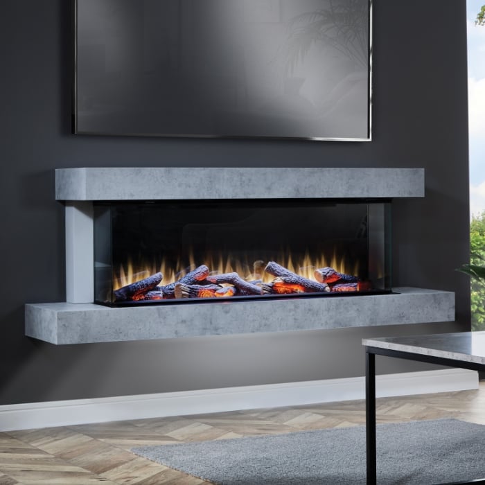 Katell Cento Italia Eco Electric Fireplace, Concrete Katell Cento Italia Eco Electric Fireplace, Concrete