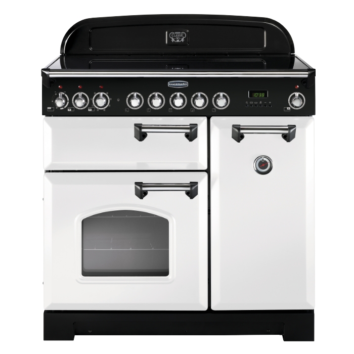 Rangemaster Classic Deluxe 90cm Ceramic Range Cooker, White
