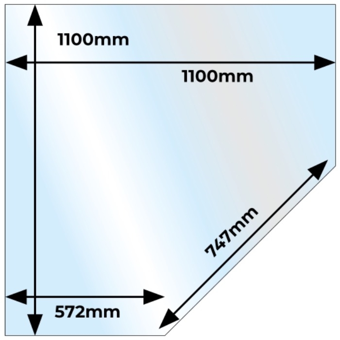 Corner Glass Hearth, Clear
