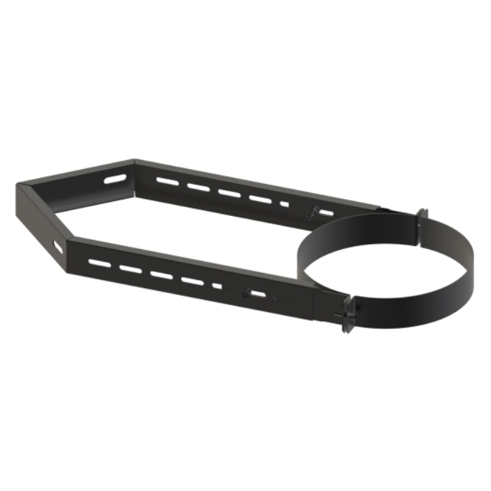 Adjustable Corner Support Bracket 270-520mm - 5" Twinwall Flue (125mm), Matt Black