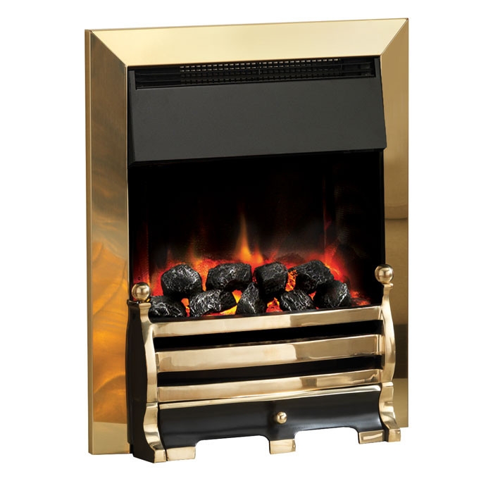 PureGlow Daisy Illusion Brass Electric Fire Coal Effect
