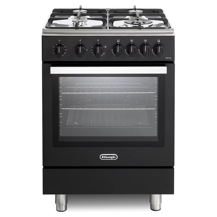 DeLonghi DSC626G-1 BL 60cm Gas Cooker, Black DeLonghi DSC626G-1 BL 60cm Gas Cooker, Black