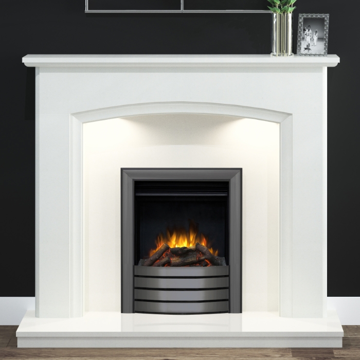 Elgin & Hall Eliana 52" Marble Fireplace, White Elgin & Hall Eliana 52" Marble Fireplace, White