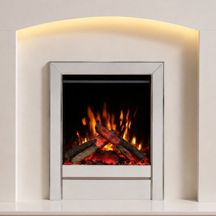 Vision VS40 Eros Inset Electric Fire, Chrome
