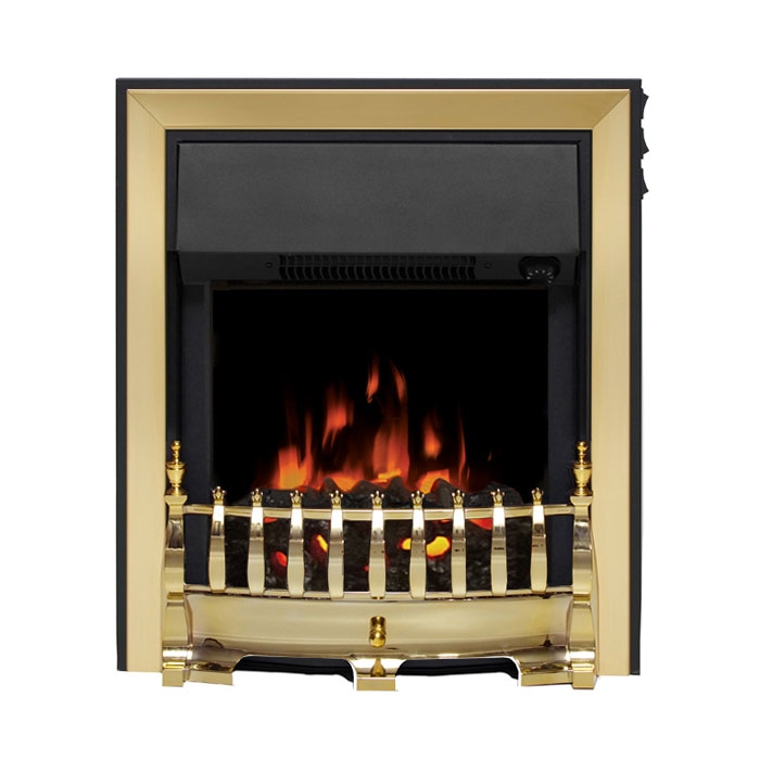 FLARE Fazer Inset Electric Fire, Brass FLARE Fazer Inset Electric Fire, Brass