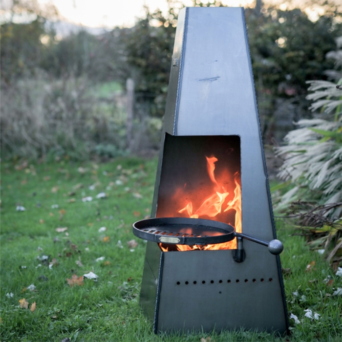 Firepits UK Piazza Chimenea with Swing Arm BBQ Rack Firepits UK Piazza Chimenea with Swing Arm BBQ Rack