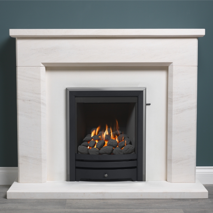 Adore Full Depth Open Fronted Gas Fire, Nickle and Black