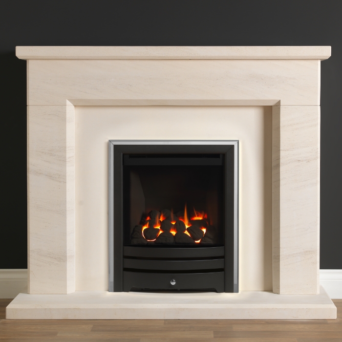 Adore HE Full Depth Convector Glass Fronted Gas Fire, Chrome and Black