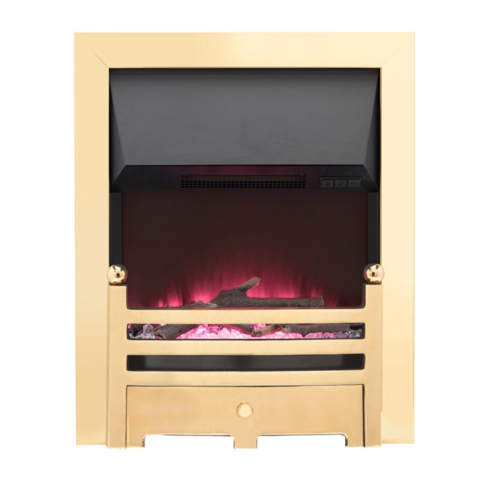 Gallery Bauhaus Inset Electric Fire, Brass Gallery Bauhaus Inset Electric Fire, Brass
