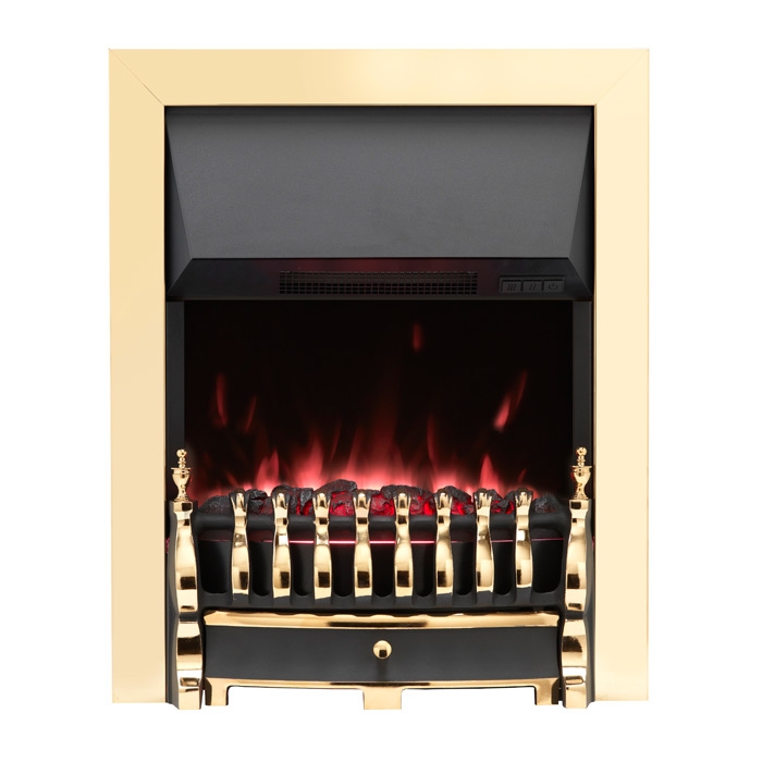 Gallery Blenheim Inset Electric Fire, Brass Gallery Blenheim Inset Electric Fire, Brass