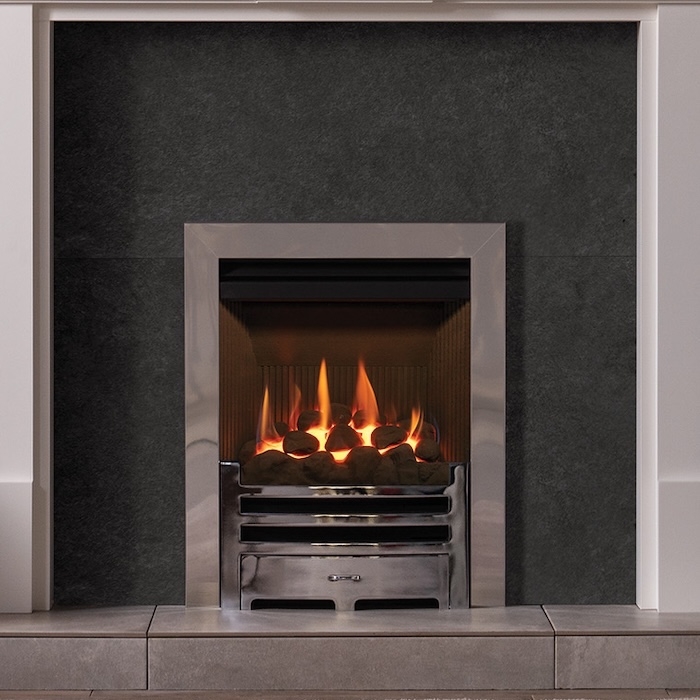 Gazco Logic Arts Inset Balanced Flue Gas Fire Chrome