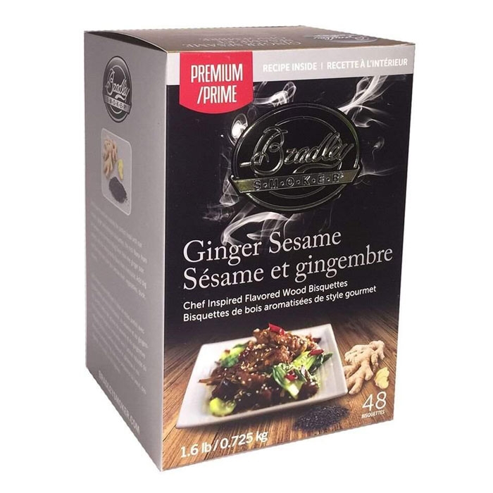 Bradley Smoker Ginger Sesame Flavoured Bisquettes, 48 Pack