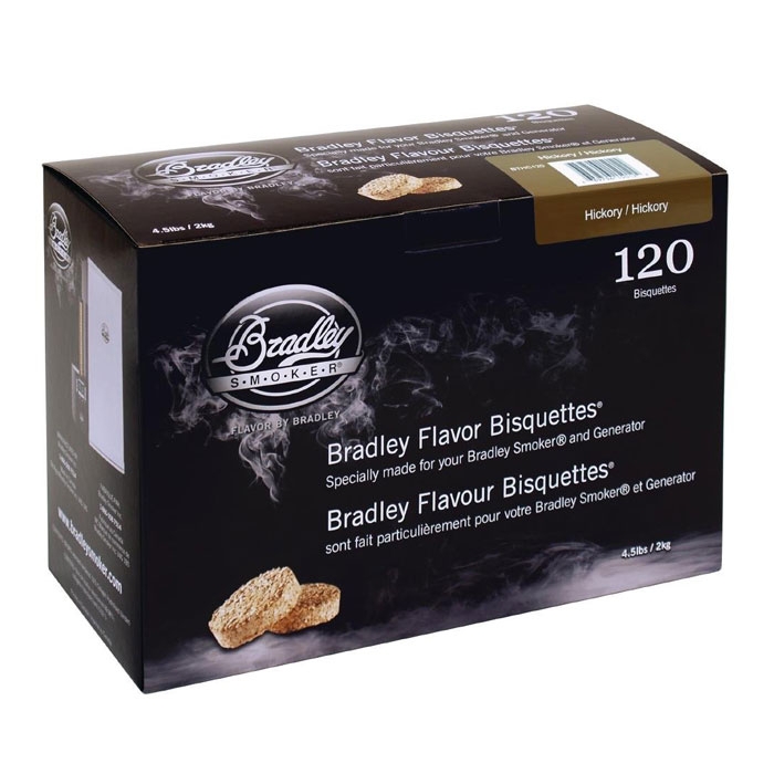 Bradley Smoker Hickory Flavoured Bisquettes, 120 Pack