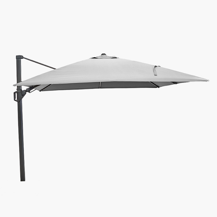 Platinum Glow Challenger T2 3m Square Free Arm Parasol | Luna Grey