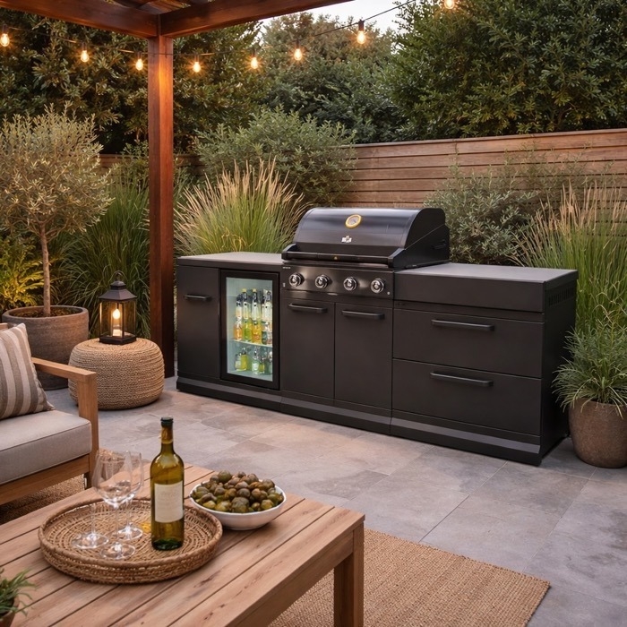Grllr Outdoor BBQ Kitchen with Fridge & Drawers