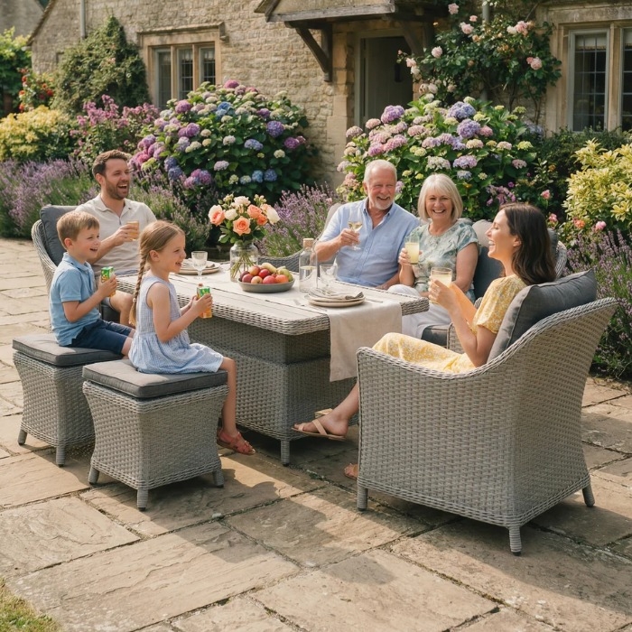 Kettler Foxley Lounge Set With Adjustable Table, Lifestyle