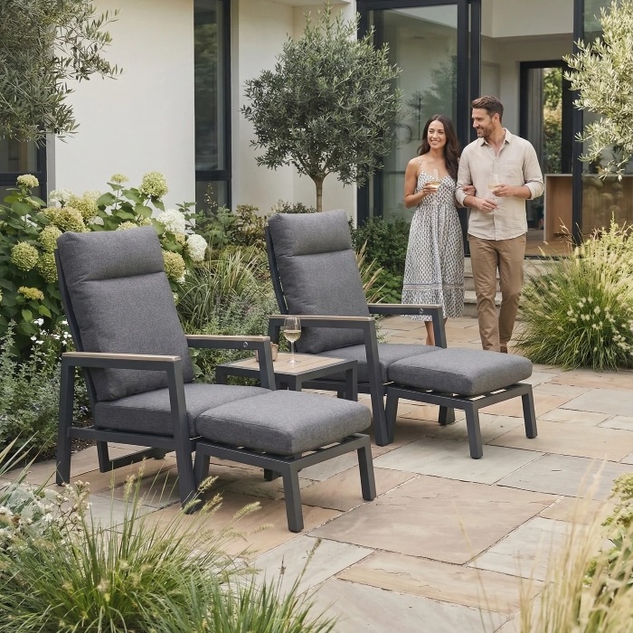 Kettler Tudor Companion Set with 2 Reclining Chairs & Stools, Lifestyle