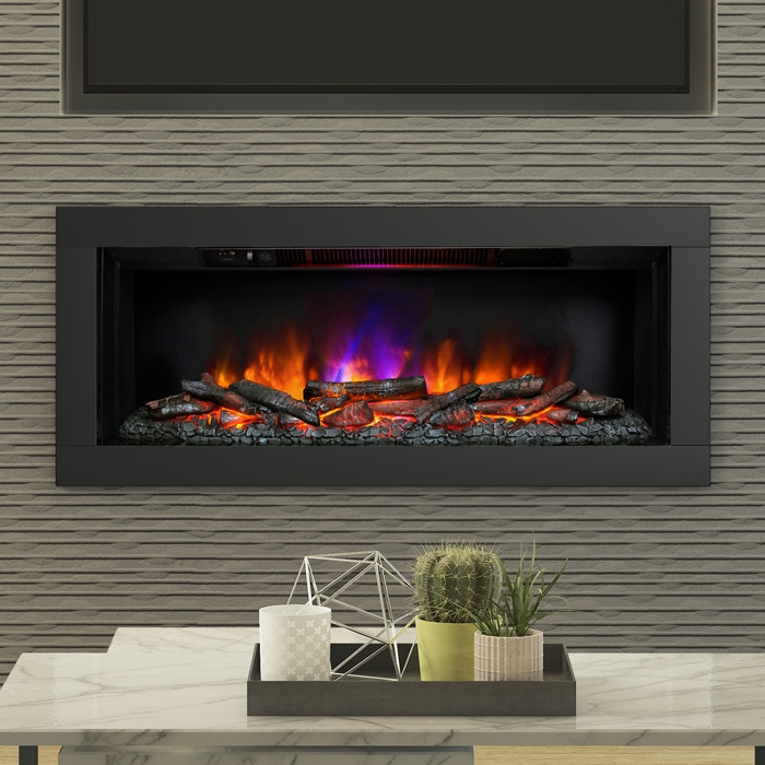 FLARE Avella Grande 45" Wall Mounted Inset Electric Fire, Matt Black