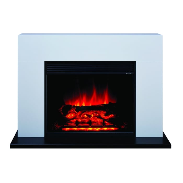Suncrest Lindale 42" White Textured/Black Electric Suite
