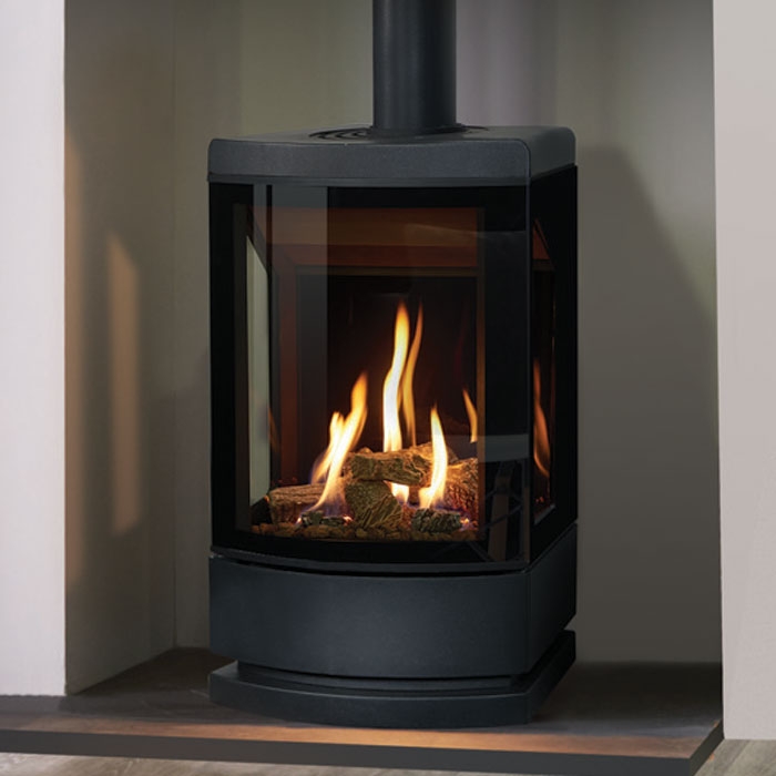 Gazco Loft Balanced Flue Steel Graphite Plinth Gazco Loft Balanced Flue Steel Graphite Plinth
