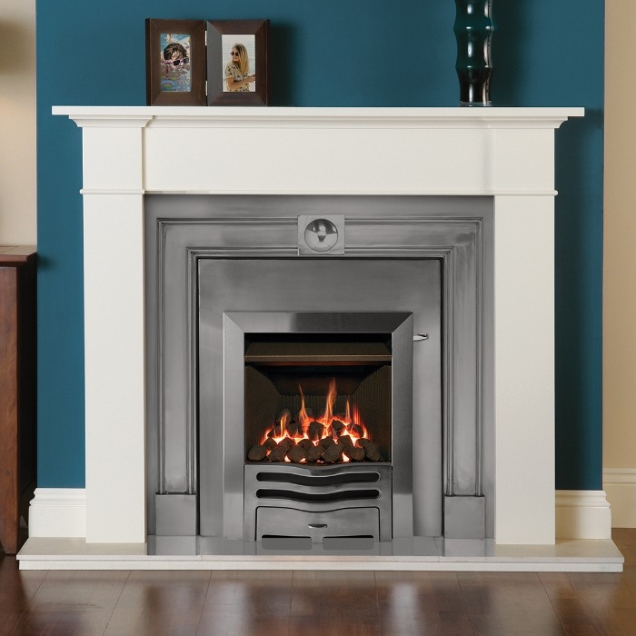 Gazco Logic Wave Inset HE Conventional Flue Gas Fire, Polished Chrome