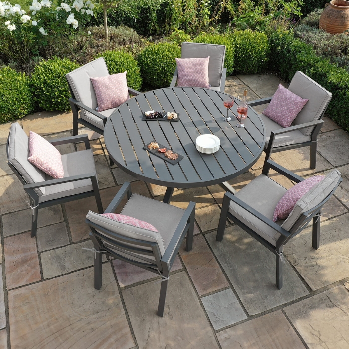 Maze New York 6 Seat Round Dining Set Maze New York 6 Seat Round Dining Set