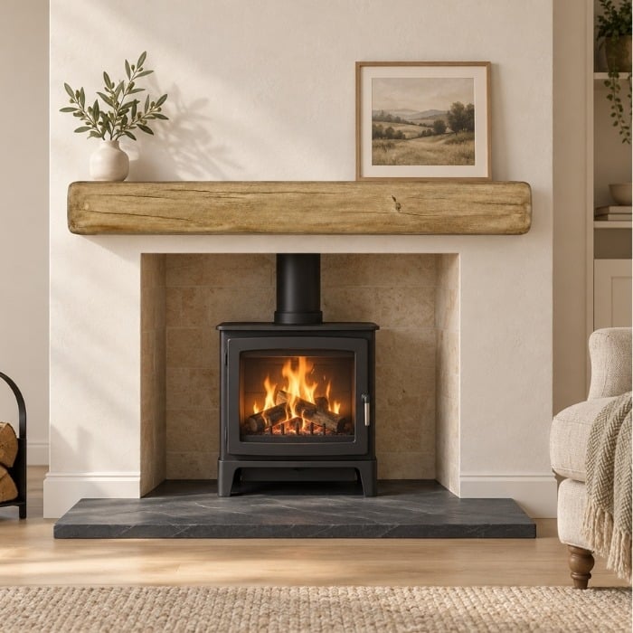 54” Light Wood Effect Non-Combustible Fireplace Beam