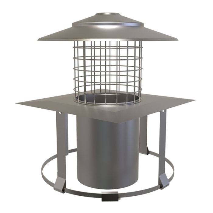 MI-FLEX 125mm Square Pot Hanging Cowl, Stainless Steel