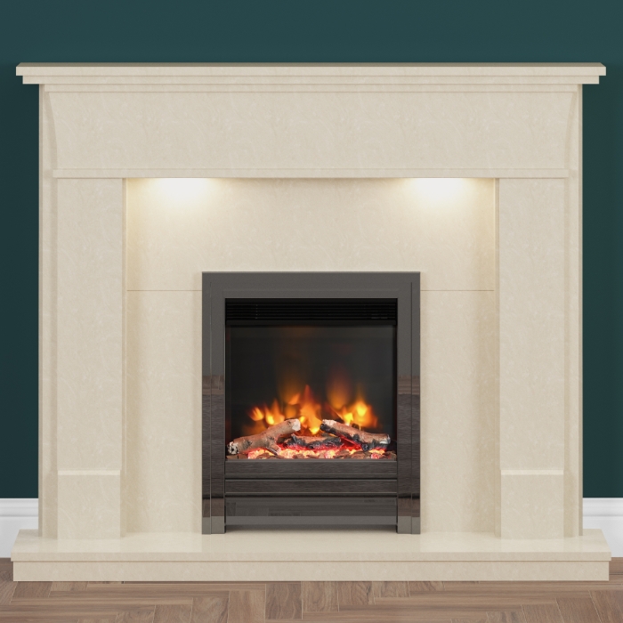 Elgin & Hall Millington 54" Marble Fireplace, Pearlstone Elgin & Hall Millington 54" Marble Fireplace, Pearlstone