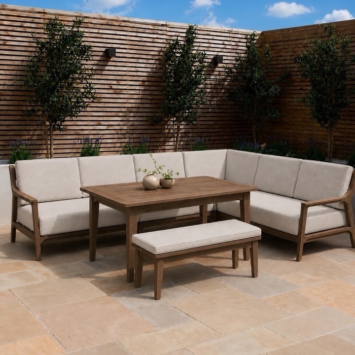 Nestune Manor Corner Sofa | Walnut Finish