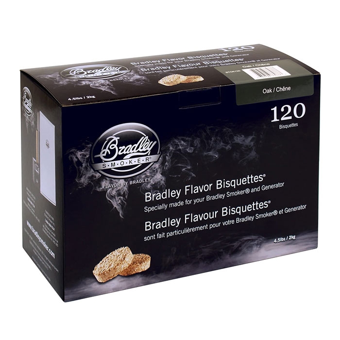 Bradley Smoker Oak Flavoured Bisquettes, 120 Pack