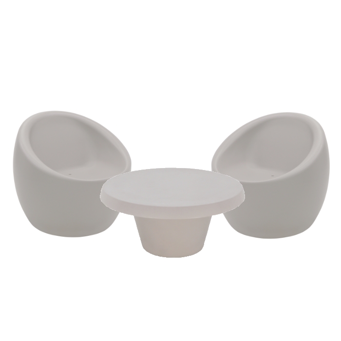 Tramontina Oca 3 Piece Lounge Set, Concrete Tramontina Oca 3 Piece Lounge Set, Concrete