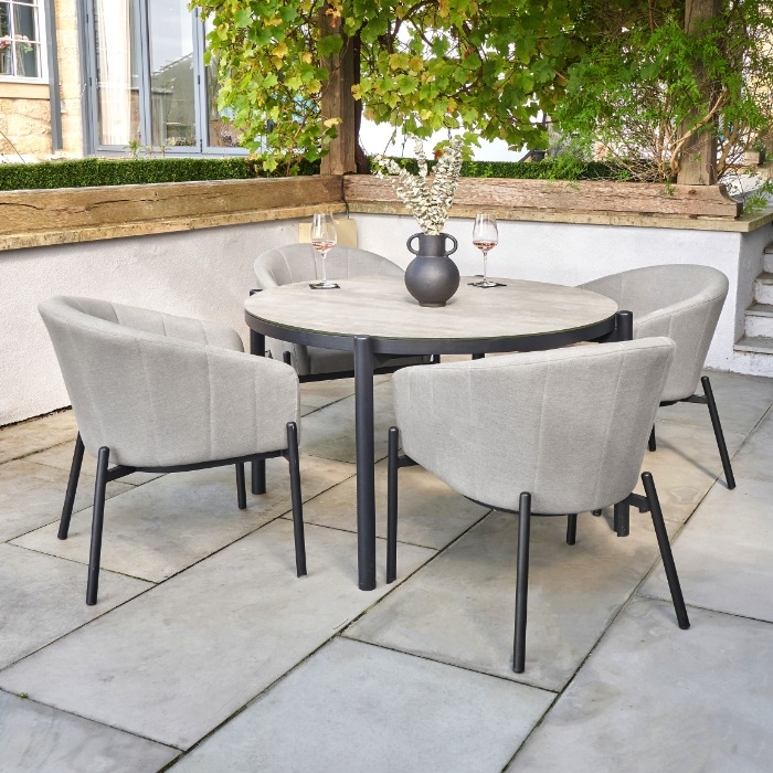 Pacific Lifestyle Nevada Putty 4 Seater Round Dining Set Pacific Lifestyle Nevada Putty 4 Seater Round Dining Set