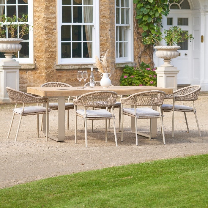 Pacific Lifestyle Osaka Latte 6 Seater Outdoor Dining Set Pacific Lifestyle Osaka Latte 6 Seater Outdoor Dining Set