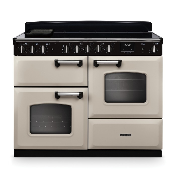 Rangemaster Classic Deluxe 110cm Induction Range Cooker, Pale Cream/Chrome Rangemaster Classic Deluxe 110cm Induction Range Cooker, Pale Cream/Chrome
