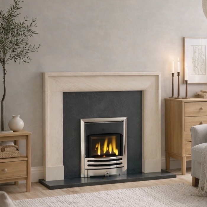Penman Arlington Portuguese Limestone Fireplace