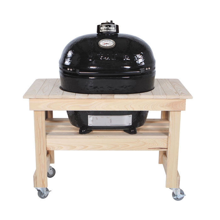 Primo Oval XL 400 with Compact Cypress Grill Table (602) Primo Oval XL 400 with Compact Cypress Grill Table (602)