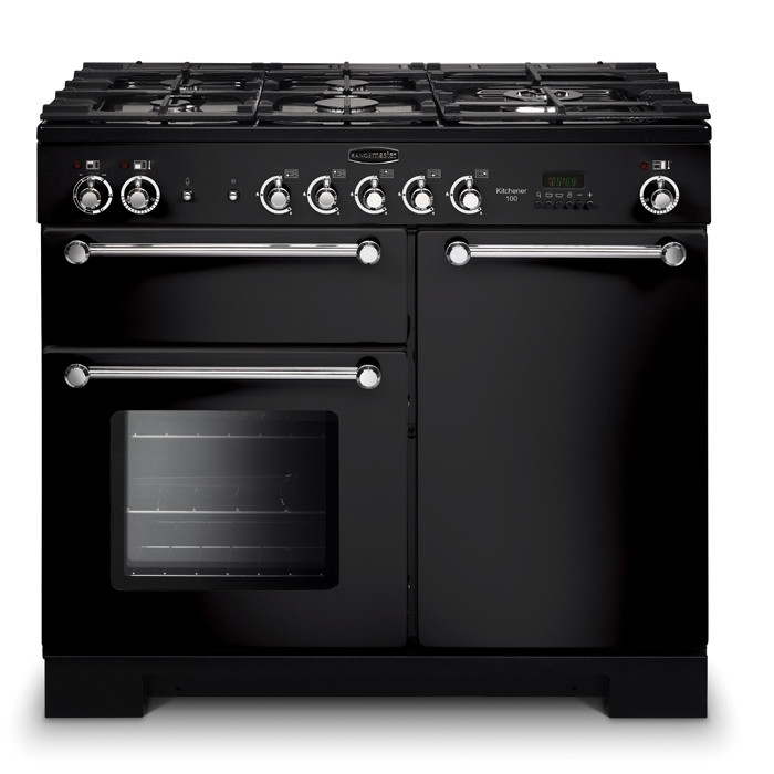 Rangemaster Kitchener 100cm Gas Range Cooker, Black Rangemaster Kitchener 100cm Gas Range Cooker, Black